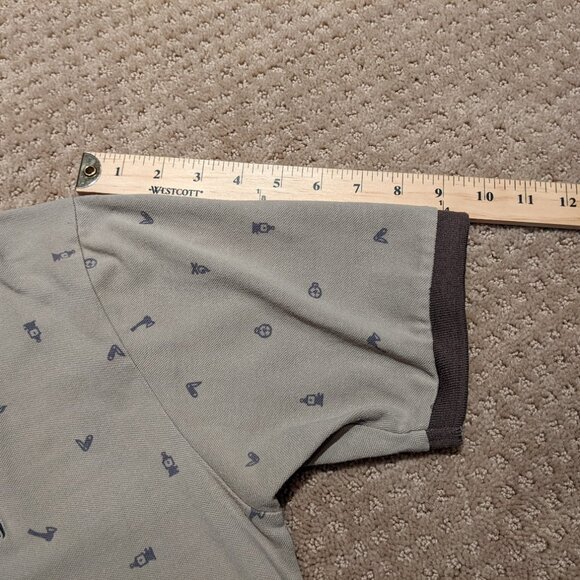 Polo Ralph Lauren Men's Large (Medium) Polo Shirt Brown Hunting Camping AOP - Picture 8 of 8